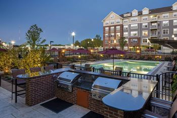 Outdoor grilling area with al fresco dining